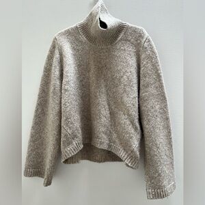 Toteme Grey/Beige Knit Wool Turtleneck Sweater